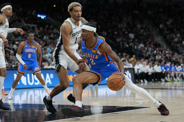 Jeremy Sochan Shai Gilgeous-Alexander Thunder